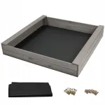Puidust liivakast lastele pinkidega, hall, 120x120 cm