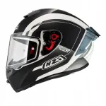 Motorratturi kiiver NZI TRENDY ELEGANCE, valge/must, matt viimistlus