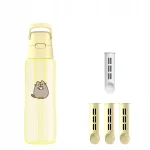 Dafi x PUSHEEN SOLID 0,7 l veepudel filtriga, 4 filtrit, kollane