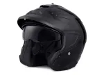 Mootorratturi kiiver MAYWOOD H27, 3/4, must, klaasvisiiriga, L suurus