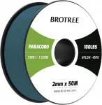 Paracord nailonk&ouml;is, 2 mm, 50 m, t&uuml;rkiissinine, kandev&otilde;ime 45 kg