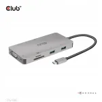 USB-C 9-in-1 hub Club3D: HDMI, VGA, 2x USB, USB-C, RJ45, SD, PD 100W
