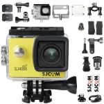 SJCAM SJ4000 WiFi kollane 4K UHD veekindel tegevuskaamera lisadega