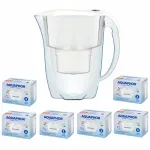 Veefiltri kann Aquaphor Amethyst, valge, 6 kassettiga