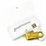 Kuldne USB m&auml;lupulk 32 GB koos kommuniooni graveeringu ja karbiga