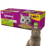 WHISKAS kassitoit, erinevad maitsed želees, 40 x 85 g