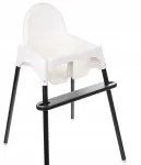 Komplekt: reguleeritav jalatoe tugiplaat ja IKEA Antilop vineerist jalatugi, must