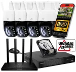 Valvekomplekt 4x WiFi IP kaameraga 8MP 4K heli ja inimtuvastusega