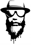 Taustata kleebis BARBER BEARD autole, mootorrattale v&otilde;i kiivrile, 21 x 14,5 cm