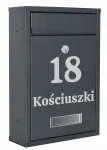 Postkast majanumbriga ja t&auml;nava nimega, antratsiitv&auml;rv