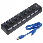 Toiteallikaga ja kiire andmeedastusega USB 3.0 jaotur, must