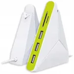 USB jagaja OMEGA 2.0, 3 pordi ja kaardilugejaga