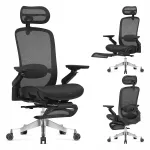Kontoritool MARK ADLER, must, ergonoomiline, massaaži ja jalatoega
