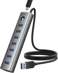 USB-jaotur 7 pesaga, 3.0, alumiinium, 5 Gb/s, 100 cm