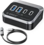 USB jagaja 4 pesaga, USB 3.2 Gen2, 10 Gb/s, USB-A/USB-C, 1 m kaabel