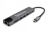 USB-C jagaja Byteon 8-in-1: HDMI 4K, USB 3.0, LAN (RJ45), SD-kaardi lugeja, s&uuml;learvutile