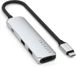 USB-C jaotur SLIM PLUS 4-&uuml;hes, PD 100W, HDMI 4K, USB-A 10Gb/s, h&otilde;bedane