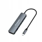 USB-C adapter WOZINSKY 6in1, alumiinium, USB-A, HDMI