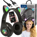Traadita laste k&otilde;rvaklapid Bluetoothi, mikrofoniga, kassik&otilde;rvade ja LED RGB-ga