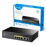 L&uuml;liti CUDY FS1006P, 6 porti, 4x PoE, 60W, 2 uplink, metallkorpusega
