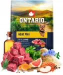 Koeratoit ONTARIO ADULT MINI LAMB v&auml;ikestele t&otilde;ugudele, 2,25 kg