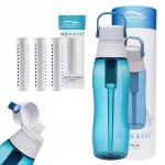 Vee filtreeriv pudel Aqualogis Aqua&Go 0,75 l, sinine, 3 vahetatava filtriga