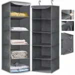 Rippuv kokkupandav riidekorraldaja, 5 riiulit