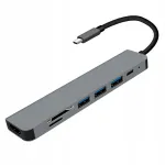 Kaasaskantav 7-pordiline alumiiniumist USB Type-C jaam s&uuml;learvutitele