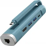ELEXLINCO USB-C jagaja, 5 pesa: USB-A 5 Gb/s, PD 100W, HDMI 4K, Ethernet