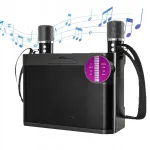 Kaasaskantav karaokek&otilde;lar kahe mikrofoniga, Bluetooth, TF, AUX, LED