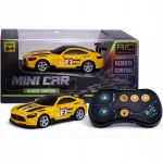 Kaugjuhitav mini metallist auto 1:64, kollane tuledega