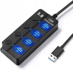 HOPPAC USB jagaja, 4 pesa, eraldi LED pistikud, kiire andmeedastus
