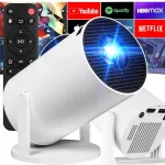 Kaasaskantav projektor HY300 Pro, WiFi, Android, 4K, Bluetooth, p&ouml;&ouml;ratav