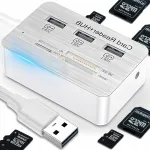 USB jagaja 7-&uuml;hes kaartide lugejaga (SD, MMC, MS, TF, M2) ja 3 USB pesaga