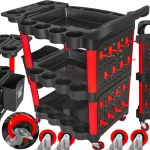 T&ouml;&ouml;riistak&auml;ru t&ouml;&ouml;kojale, 3 riiulit, konksud, 180 kg