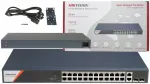 Hikvision DS-3E1528HP-SI-24P2T2F switch, 24 PoE, 370 W, SMART