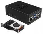 Alumiiniumkorpus Raspberry Pi 5-le ventilaatori ja radiaatoriga