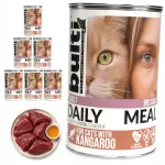 BULTI Daily Meal m&auml;rg kassitoit k&auml;nguruliha ja t&auml;iskasvanud kassidele, 6 x 400 g, t&auml;isv&auml;&auml;rtuslik