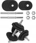 Valurauast hantlite komplekt 2x10 kg, reguleeritavad 28 mm sangad, 20 kg komplekt