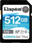 Kingston Canvas Go! Plus SDXC 512GB Class 10 UHS-I/U3 V30 SD m&auml;lukaart