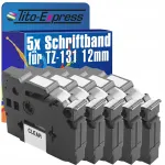 Isekleepuvad lingid Brother TZe-131, 12 mm, l&auml;bipaistvad, 5 tk