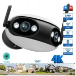 WiFi 8MP 4K kaamera 180&deg; lai vaatenurgaga
