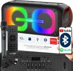 Kaasaskantav Bluetooth k&otilde;lar mikrofoniga, kaugjuhtimise, USB, SD ja karaoke funktsiooniga