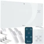 Klaasist konvektor, valge, LCD-ekraaniga ja kaugjuhtimisega