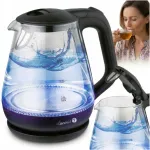 Elektriline veekeetja ŁUCZNIK 1,2 l, klaasist, 1630 W, LED, must, matkamiseks