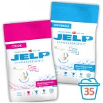 Pesupulber JELP v&auml;rvilistele ja valgetele kangastele, h&uuml;poallergeenne, 2 x 2,1 kg, kuni 70 pesukorda