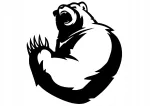 Taustata kleebis BEAR, 18 x 16,8 cm, autole v&otilde;i s&uuml;learvutile