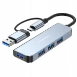 Techsuit DataBridge 4-in-1 (H8) dokk USB ja Type-C USB 3.0-le