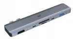 ISY IAD-1021-1 5in1 v&auml;line USB-C adapter: 2&times; USB-C, USB-A, HDMI, kaardilugeja