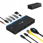 USB-C 12-in-1 dokk, HDMI 2.1, DP 1.6, 8K/4K, DisplayPort MST, 100W